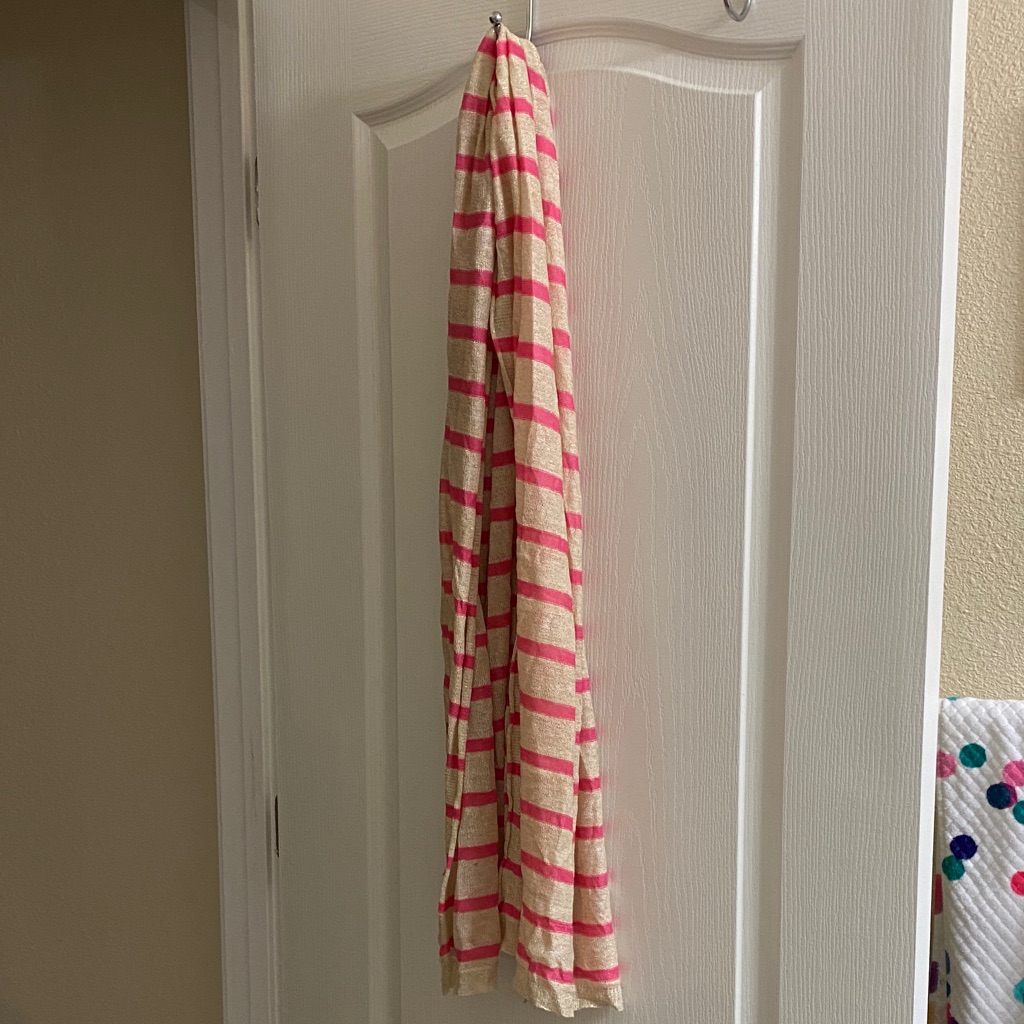 Striped Pink And Cream Scarf